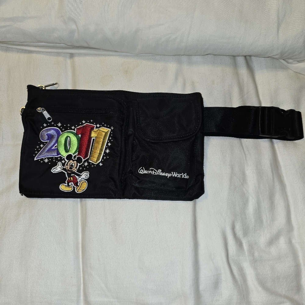 Disney Black Belt Bag with Colorful 2011 Design